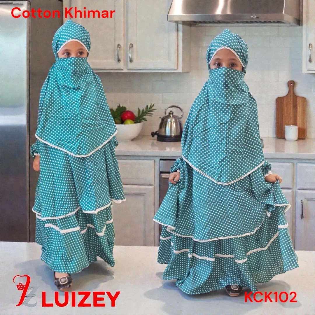 Kids Cotton Khimar Set Age 1 to 12 Customised KCK102