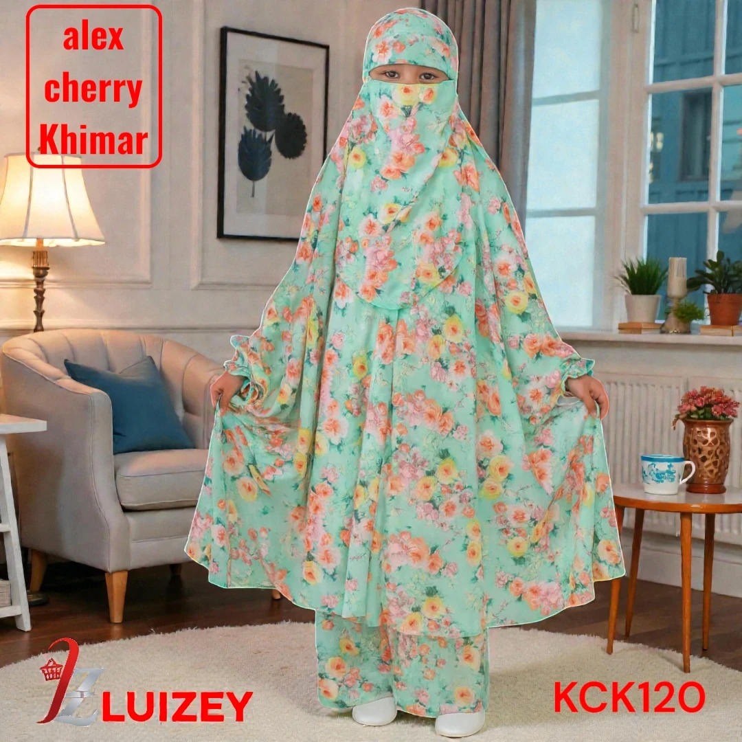 Kids alex cherry Khimar Set Age 1 to 12 Customised KCK120