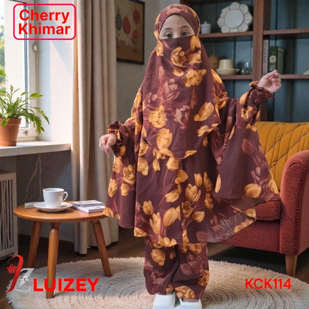 Kids Cherry Khimar Set  KCK114