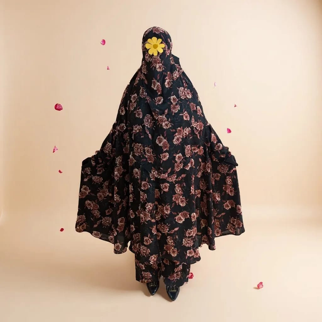 Cherry Georgette Fabric Khimar Set CG126