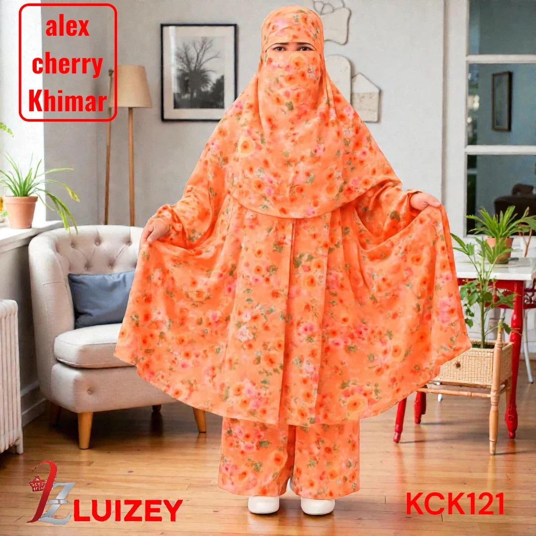 Kids alex cherry Khimar Set Age 1 to 12 Customized KCK121