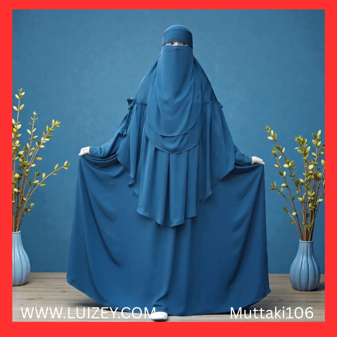 Cherry Burkha + Kuchi Hijab + Double Part Nose Niqab Muttaki106