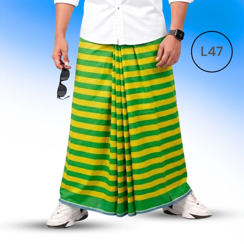 Soft Cotton Plain Check Lungi L47