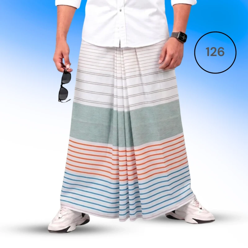 Soft Cotton Plain Check Lungi - 126