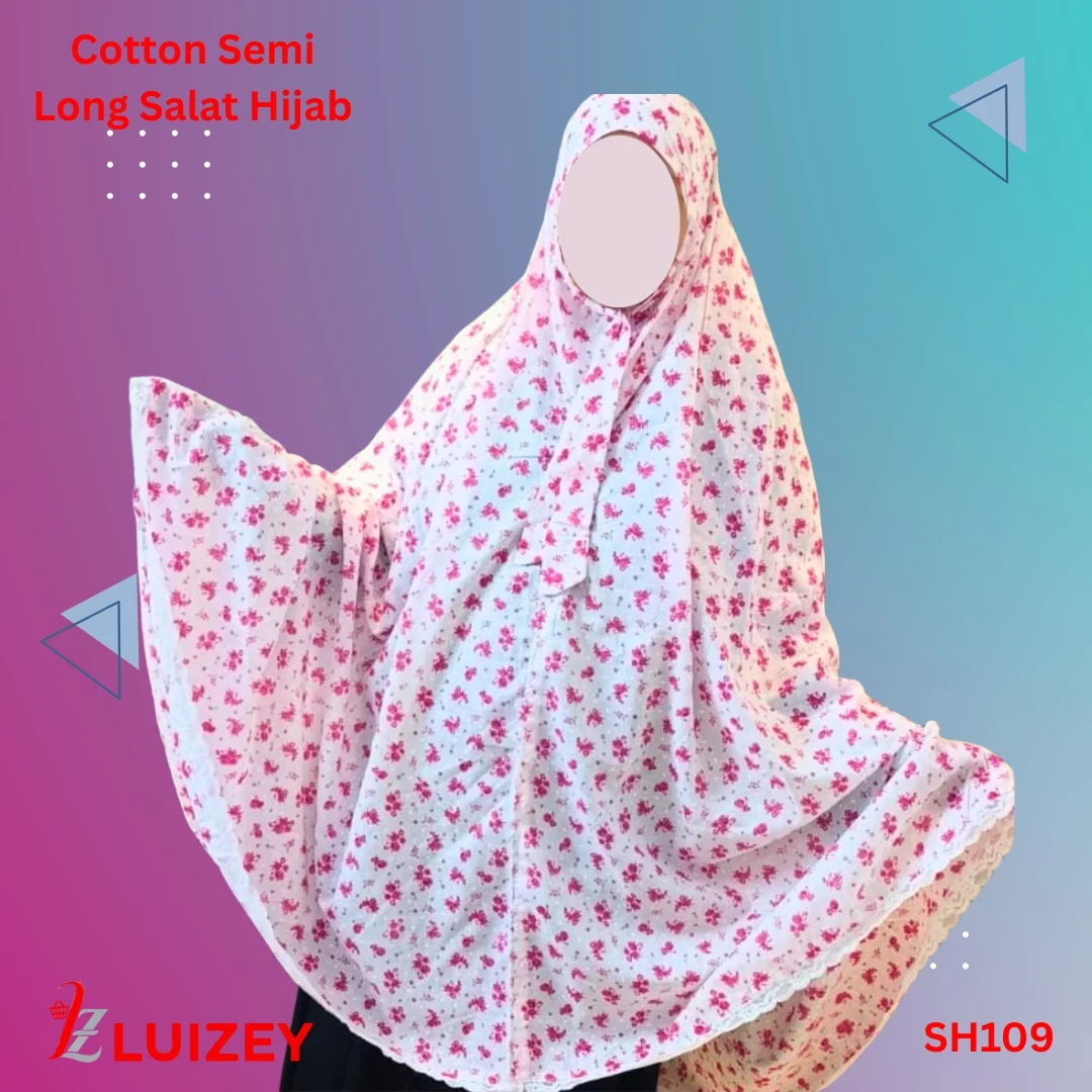 Cotton Semi Long Salat Hijab SH109