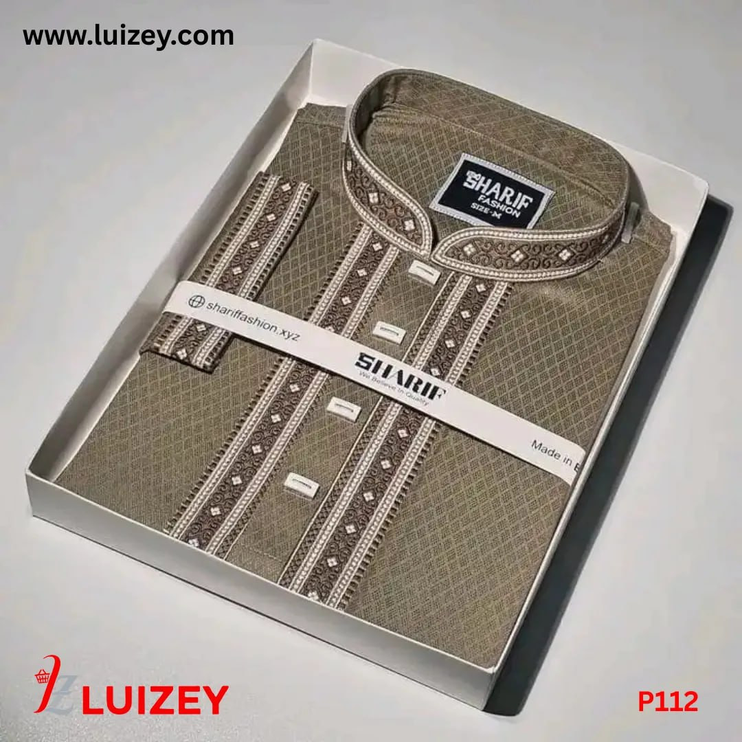 Premium Quality Ambroydary Cotton Biscos Panjabi P112