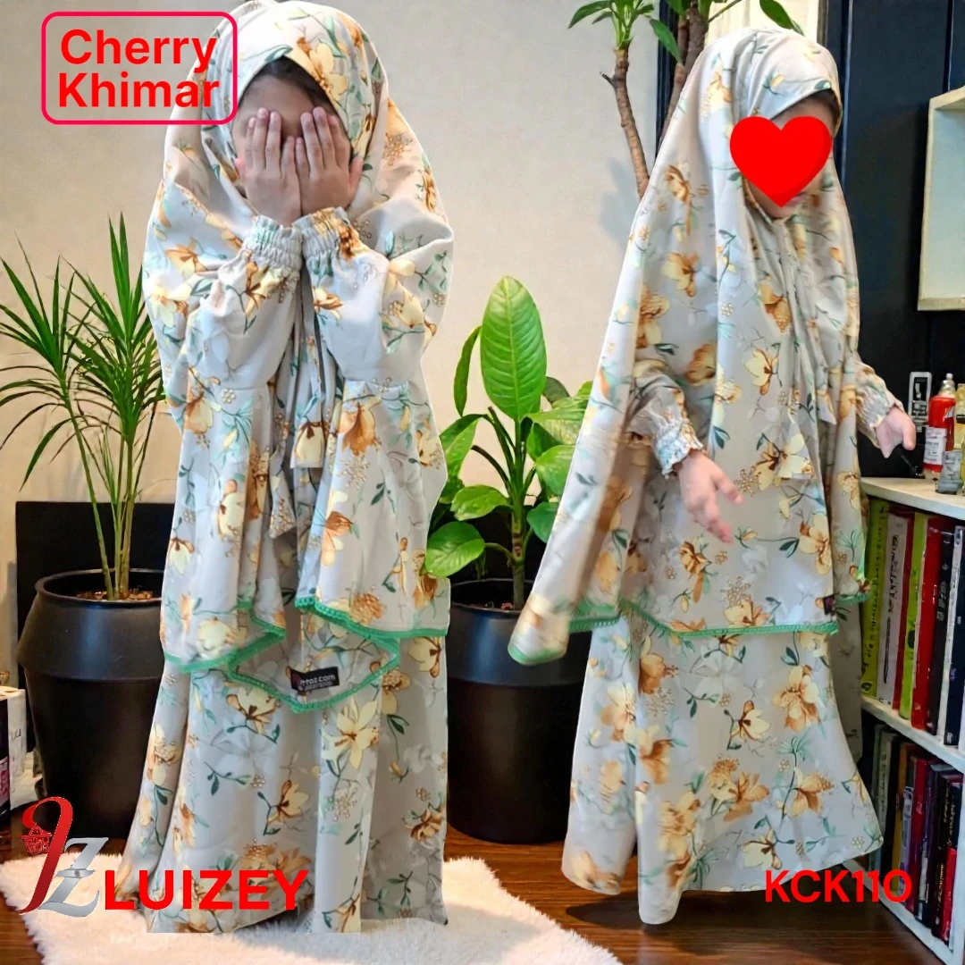 Kids Cherry Khimar Set Age 1 to 12 Customised KCK110