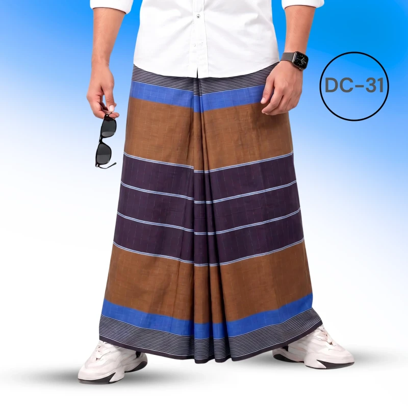 Soft Cotton Plain Check Lungi DC-31